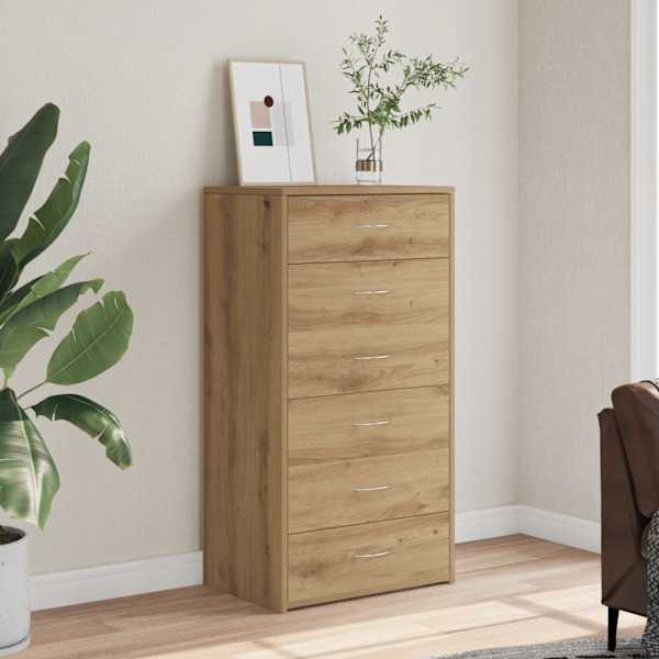 6 sahtliga puhvetkapp Artisan tamm 50 × 34 × 96 cm ehituspuit