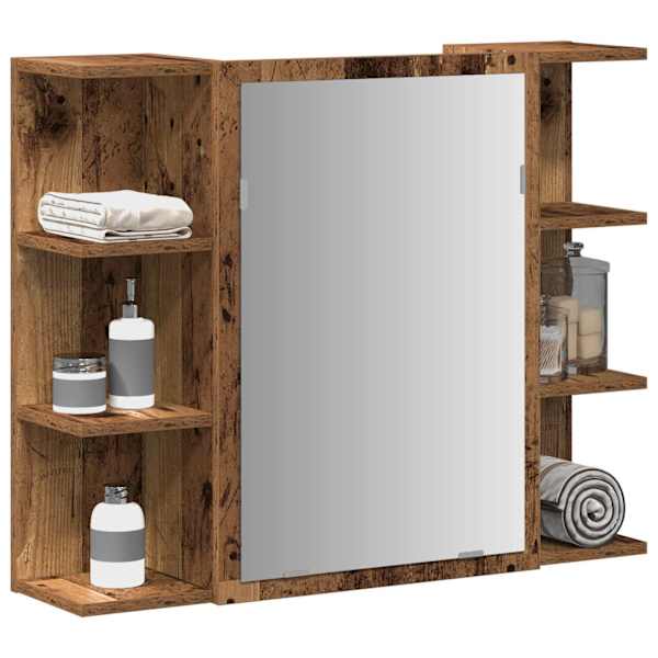 Vannitoa peegelkapp Vana puit 80 × 20,5 × 64 cm Tehnopuit