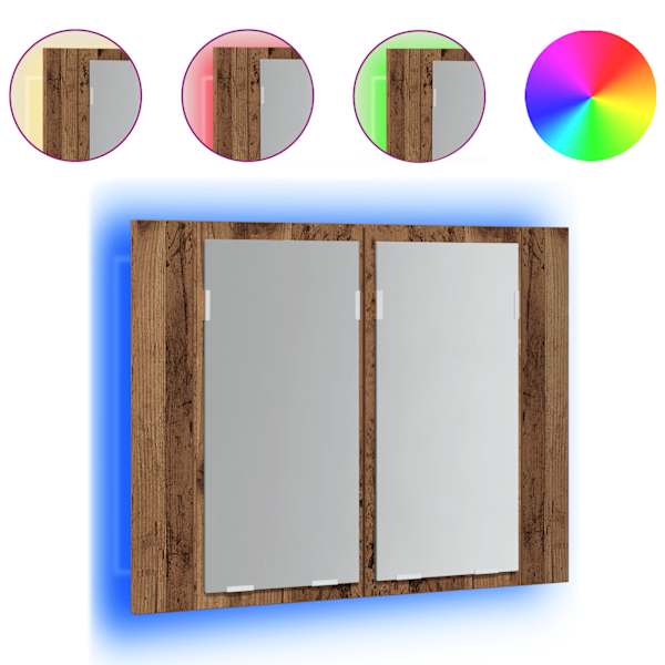 LED peegelkapp Vana puit 60 × 12 × 45 cm Engineered Wood