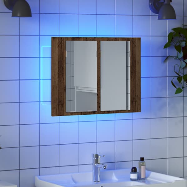 LED peegelkapp Vana puit 60 × 12 × 45 cm Engineered Wood