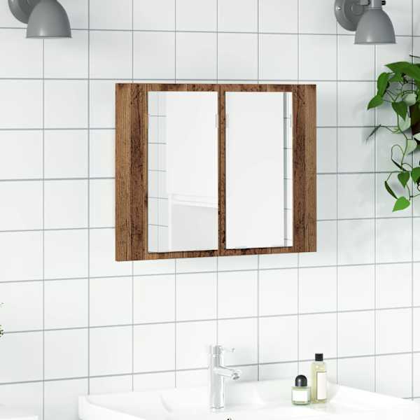 LED peegelkapp Vana puit 60 × 12 × 45 cm Engineered Wood