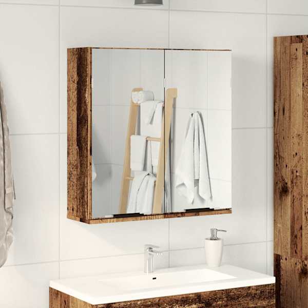 Vannitoa peegelkapp Vana puit 64 × 20 × 66,5 cm Tehispuit