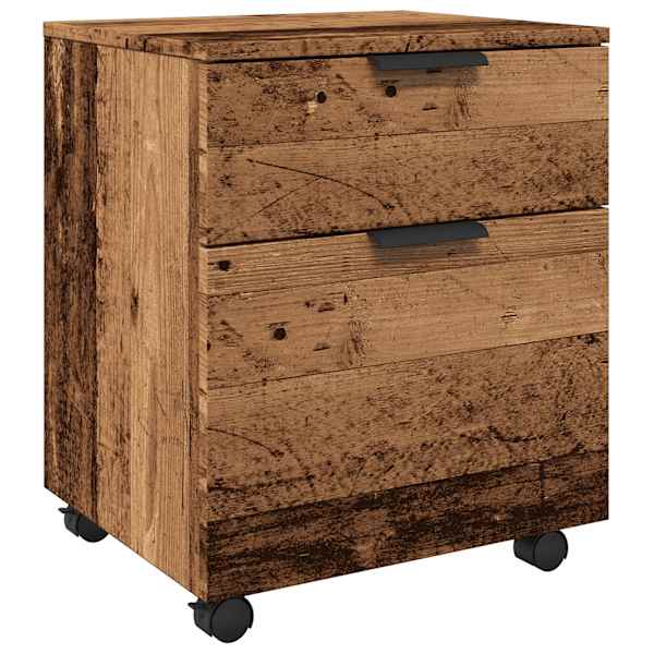 Mobiilne ratastega failikapp Vana puit 45 × 38 × 54 cm insenerpuit