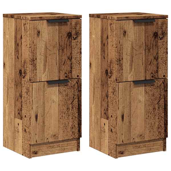 Puhvetkapid 2 tk Vana puit 30 × 30 × 70 cm Engineered Wood