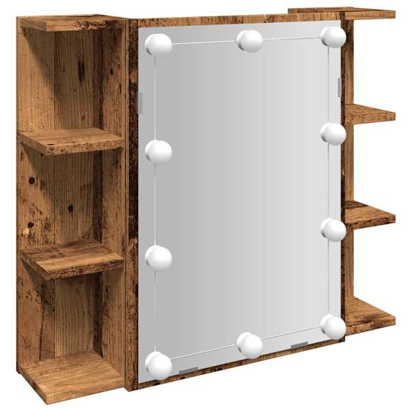 Peegelkapp LED Vana puiduga 70 × 16,5 × 60 cm