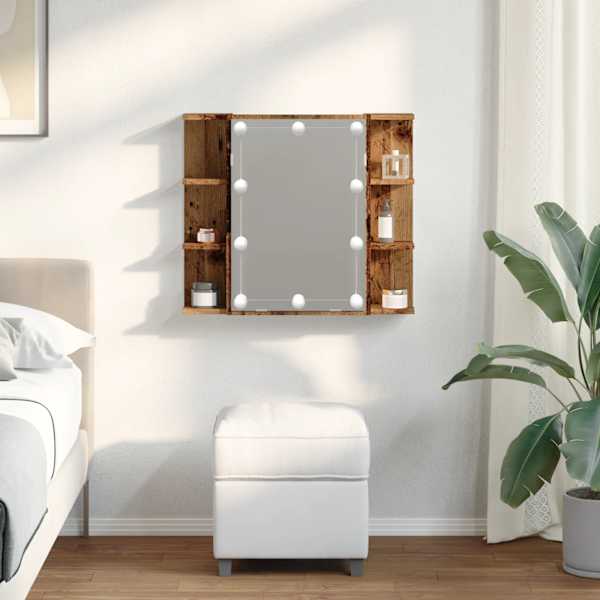 Peegelkapp LED Vana puiduga 70 × 16,5 × 60 cm