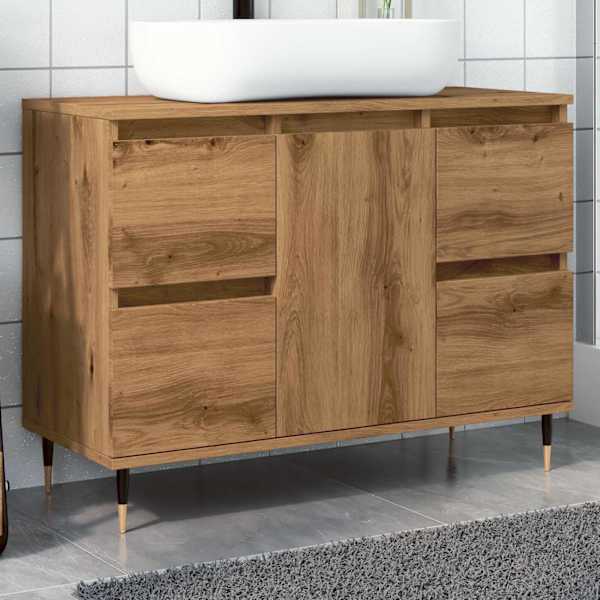 Vannitoakapp, käsitöötamm, 80 × 33 × 60 cm, tehispuit