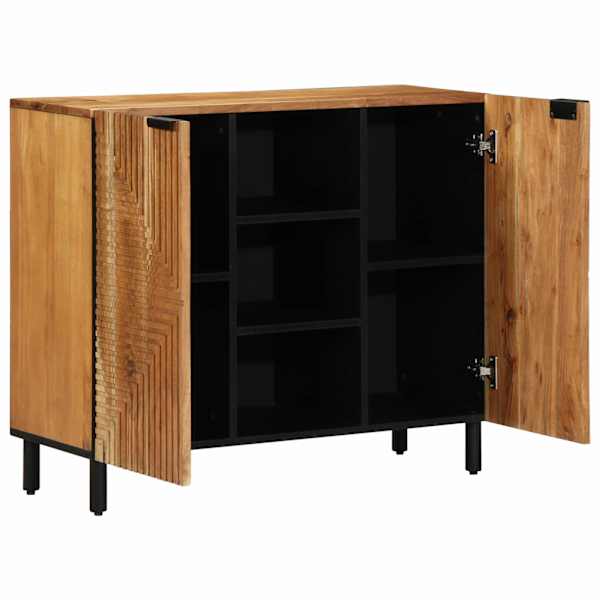 Kõide riiuliga uksega Pruun 90 × 33 × 75 cm Tugev mango puu