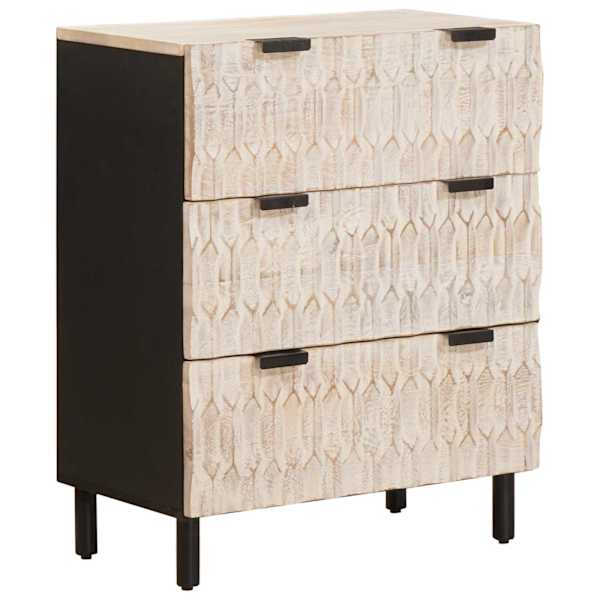 Kõide 60 × 33 × 75 cm Tugev mango puu Valge pesu viimistlus