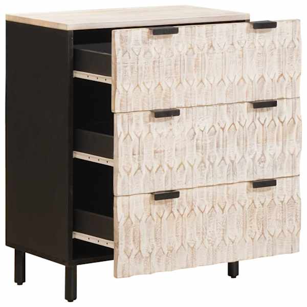 Kõide 60 × 33 × 75 cm Tugev mango puu Valge pesu viimistlus