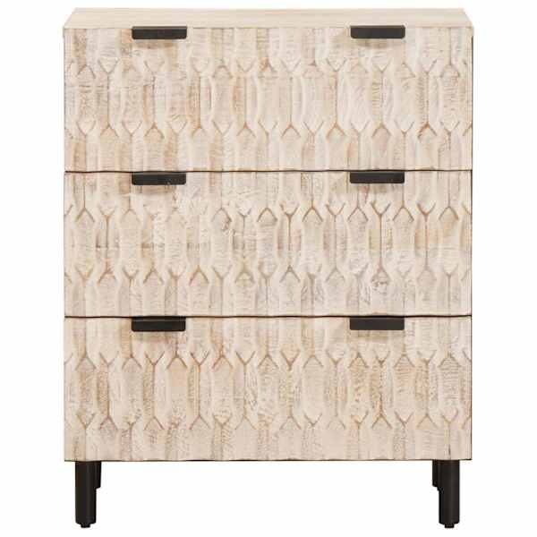 Kõide 60 × 33 × 75 cm Tugev mango puu Valge pesu viimistlus