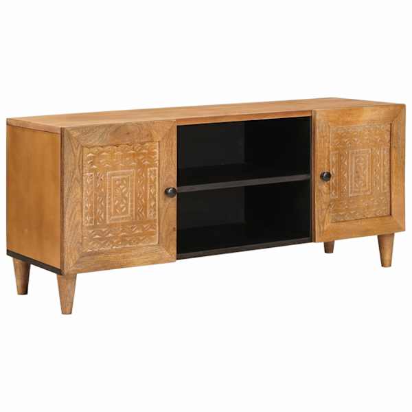 TV Üksused riiuliga Helepruun 105 × 33 × 46 cm Tugev mango puu