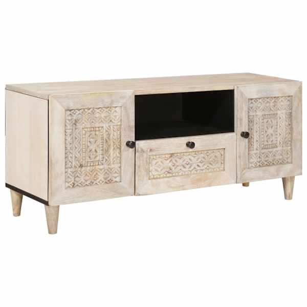 TV Üksused sahtliga riiuliga Valge 105 × 33 × 46 cm Tehispuit