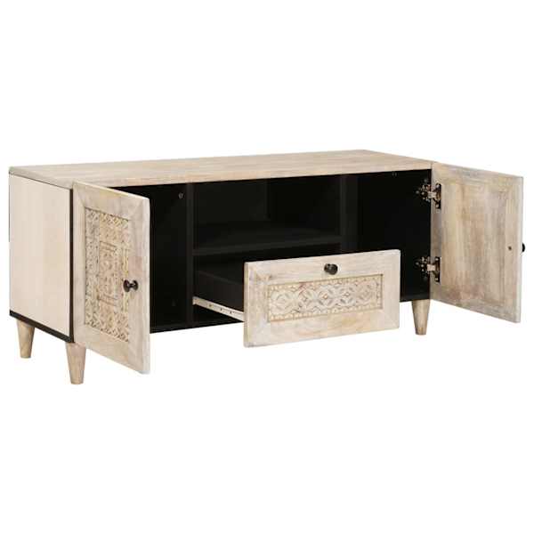 TV Üksused sahtliga riiuliga Valge 105 × 33 × 46 cm Tehispuit
