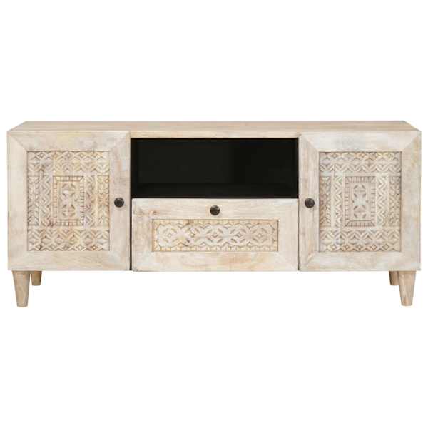 TV Üksused sahtliga riiuliga Valge 105 × 33 × 46 cm Tehispuit