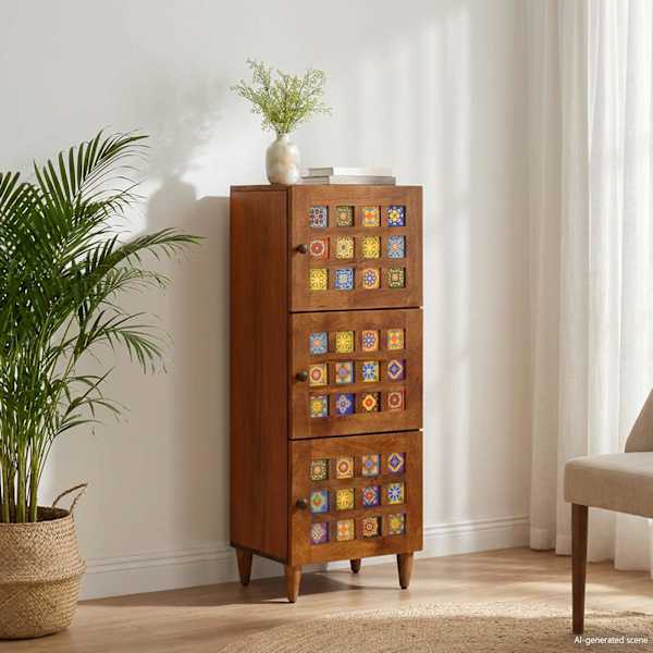 Kõrgushein Pähklipuit 40 × 33 × 110 cm Tugev mango puu