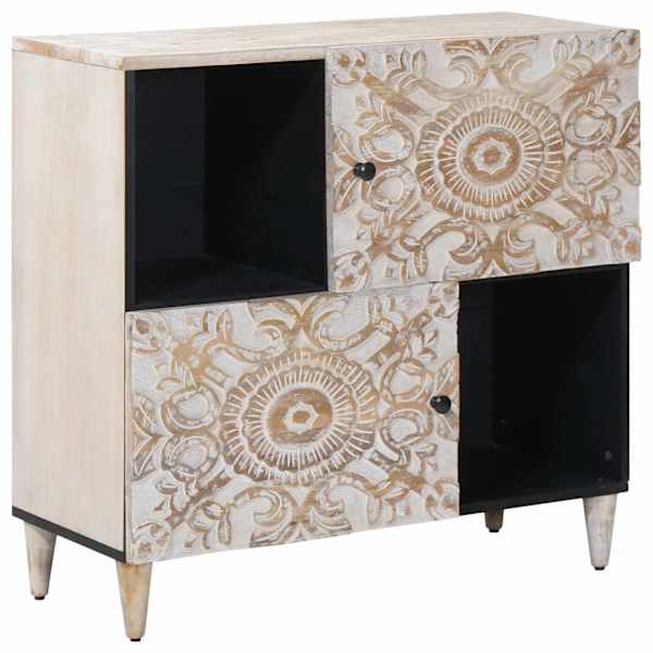 Kõide ladustamisega Valge 80 × 33,5 × 75 cm Tugev mango puu