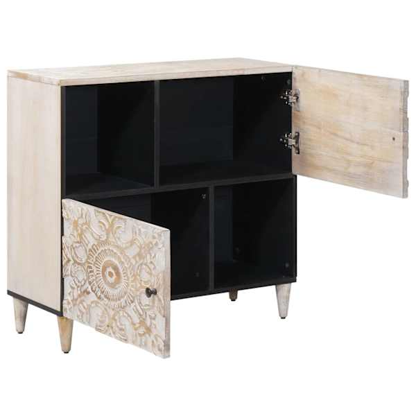 Kõide ladustamisega Valge 80 × 33,5 × 75 cm Tugev mango puu