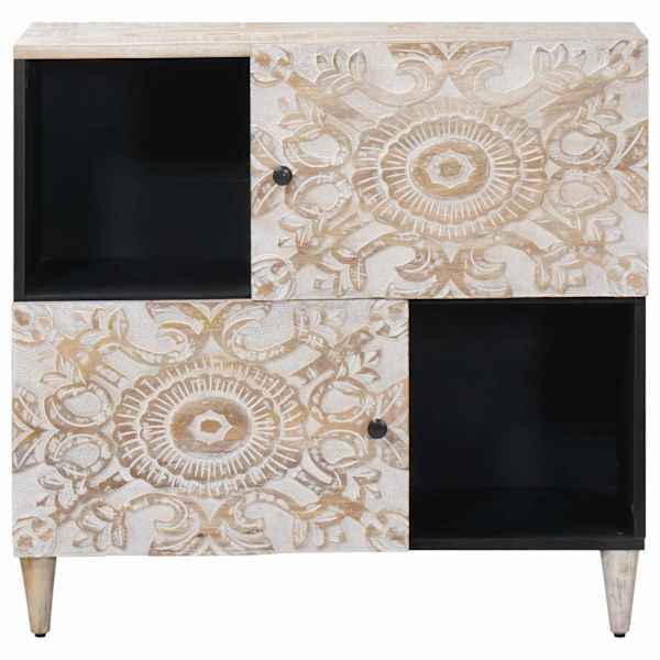 Kõide ladustamisega Valge 80 × 33,5 × 75 cm Tugev mango puu