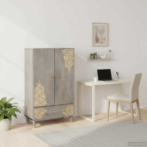 Kõrgushein Hall ja kuldne 60 × 33 × 100 cm Tugev mango puu