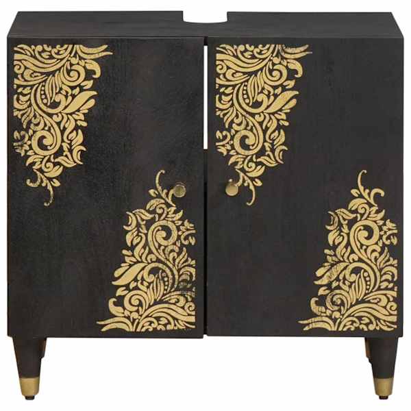 Valamukapp ladustamisega Must 62 × 33 × 58 cm Tugev mango puu