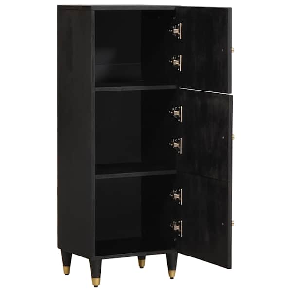 Kõrgushein riiuliga Must 40 × 33 × 110 cm Tugev mango puu
