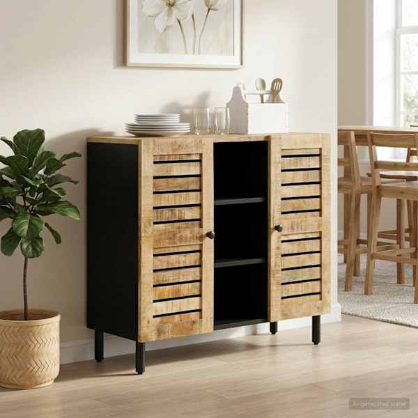 Ladustamiskapid Naturaalne 90 × 33 × 75 cm Tugev mango puu