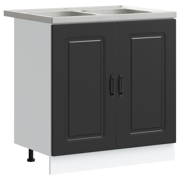 Köögikapp Kalmar Must 80 × 46 × 81,5 cm Tehispuit