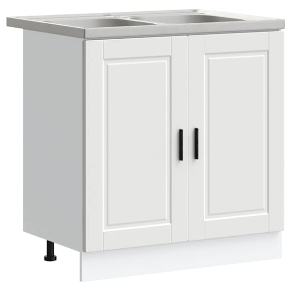Valamu aluskapp Porto 2 tk Valge 80 × 46 × 81,5 cm Tehispuit