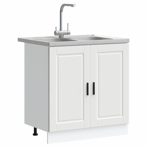 Valamu aluskapp Porto 2 tk Valge 80 × 46 × 81,5 cm Tehispuit