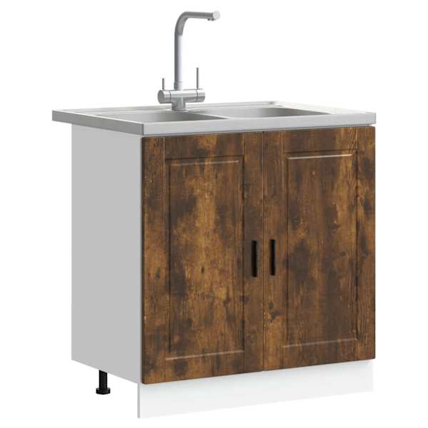 Valamu aluskapp Porto 2 tk Pruun 80 × 46 × 81,5 cm Tehispuit