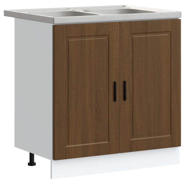 Valamu aluskapp Porto 2 tk Pruun 80 × 46 × 81,5 cm Tehispuit