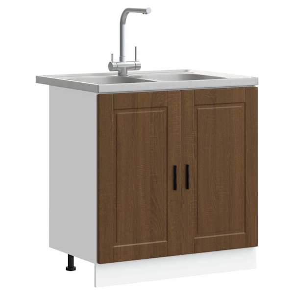 Valamu aluskapp Porto 2 tk Pruun 80 × 46 × 81,5 cm Tehispuit