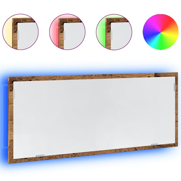 LED vannitoapeegel vana puit 100 × 8,5 × 37 cm insenerpuit