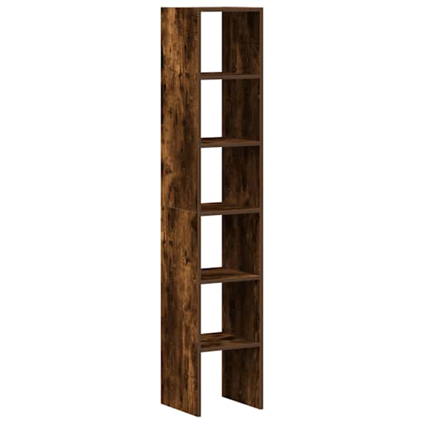 Raamatukapid 2 tk, virnastatav, suitsutatud tamm, 30 × 30 × 80 cm