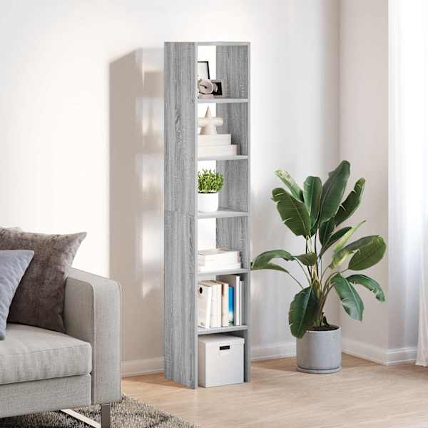 Raamatukapid 2 tk, virnastatav, hall Sonoma tamm, 30 × 30 × 80 cm