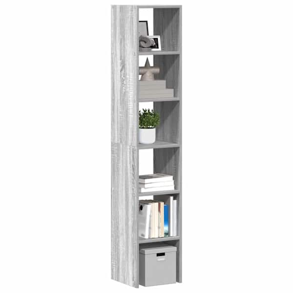 Raamatukapid 2 tk, virnastatav, hall Sonoma tamm, 30 × 30 × 80 cm