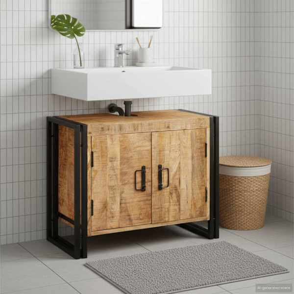 Valamukapp riiuliga Pruun 71 × 33 × 58 cm Tugev mango puu