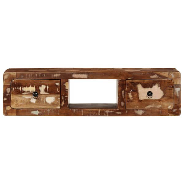 Seinale kinnitatav telerikapp, 100 × 32 × 25 cm, taastatud puit