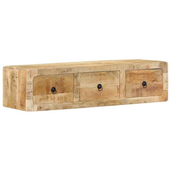 Seinale kinnitatav telerikapp, 100 × 32 × 25 cm, täispuit, töötlemata mangopuu