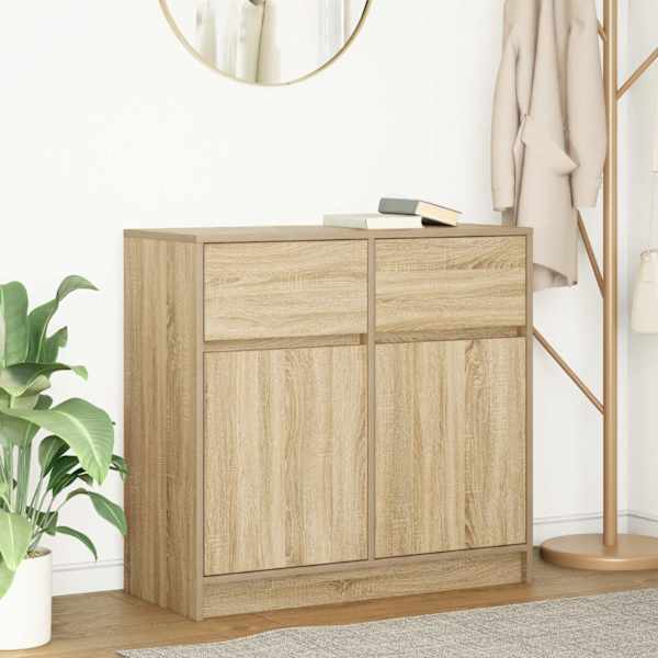 Puhvetkapp sahtliga, sonoma tamm, 80 × 34 × 76 cm, tehispuit