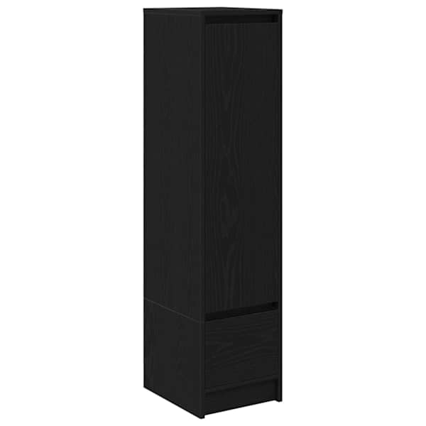 Kõrge kapp, must tamm, 29,5 × 34 × 119,5 cm, tehispuit