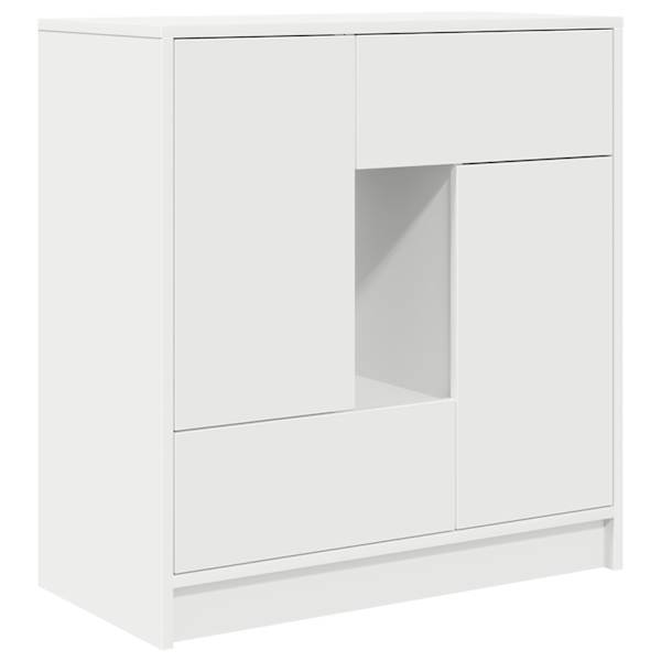 Puhvetkapp sahtlitega ja ustega, valge, 70,5 × 34 × 74,5 cm