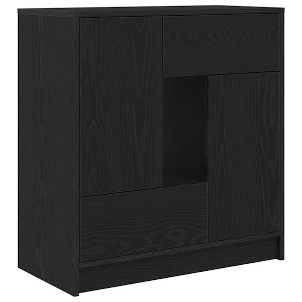 Puhvetkapp sahtlitega ja ustega, must tamm, 70,5 × 34 × 74,5 cm