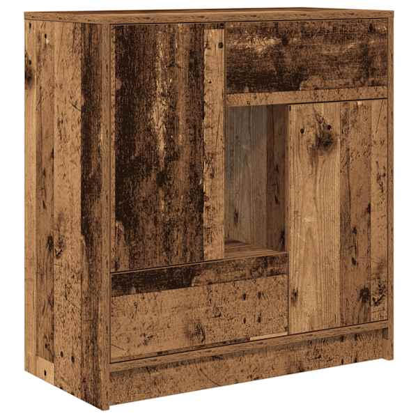 Puhvetkapp sahtlitega ja ustega, vana puit, 70,5 × 34 × 74,5 cm