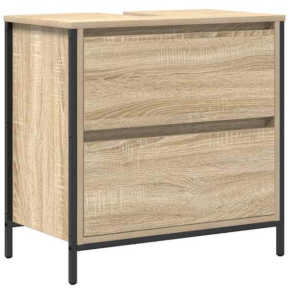 Vannitoa valamukapp sahtlitega sonoma tamm 60 × 34,5 × 60 cm