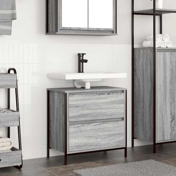 Vannitoa valamukapp sahtlitega sonoma tamm 60 × 34,5 × 60 cm