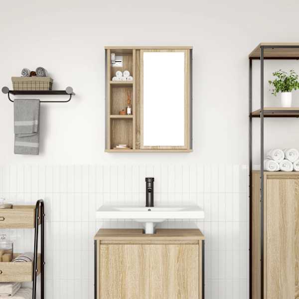 Vannitoa seinakapp peegliga sonoma tamm 50 × 21 × 60 cm