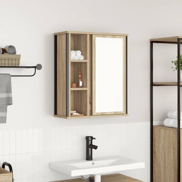 Vannitoa seinakapp peegliga sonoma tamm 50 × 21 × 60 cm