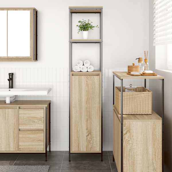 Vannitoa kapp riiulitega sonoma tamm 36 × 35 × 165 cm
